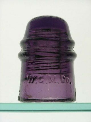 Cd 121 [10] W.  G.  M.  Co.  Purple Glass Telephone Toll Insulator