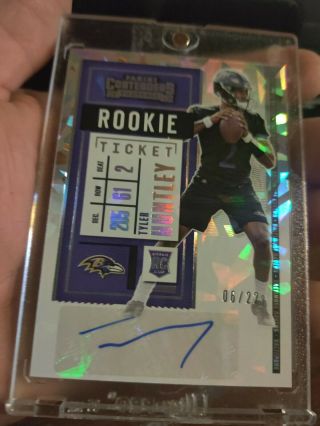 Tyler Huntley Contenders Rookie Auto Cracked Ice 06/22 Freak Qb 5 Touchdowns