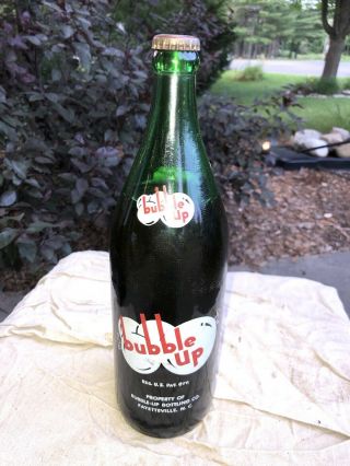Vintage Bubble UP One 1 Full Quart Soda Bottle Coca Cola Fayetteville NC Cap 3