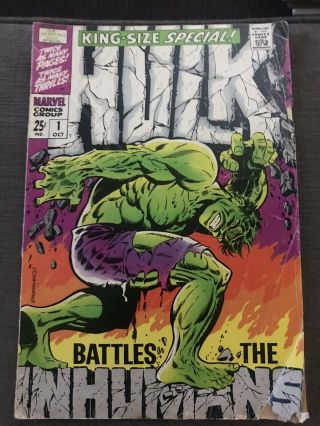 Marvel Comics Group King - Size Special Hulk 1 Oct 1968 Hulk Battles The Inhumans
