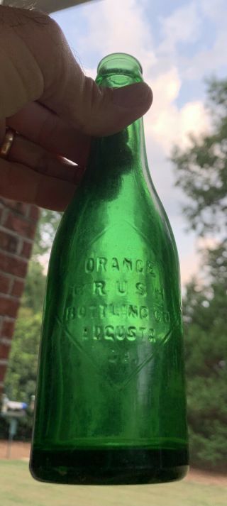 Antique Orange Crush Soda Bottle Augusta,  Georgia,  Green Diamond Slugplate