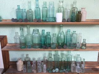 Loads - Approx 50,  Victorian / Edwardian Glass Bottles,  Jars & Pots 1890 - 1920