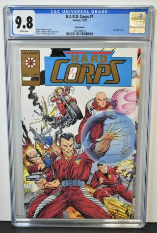 H.  A.  R.  D.  Corps 1 1992 Cgc 9.  8 Gold Edition Jim Lee,  Bob Layton Cover Valiant
