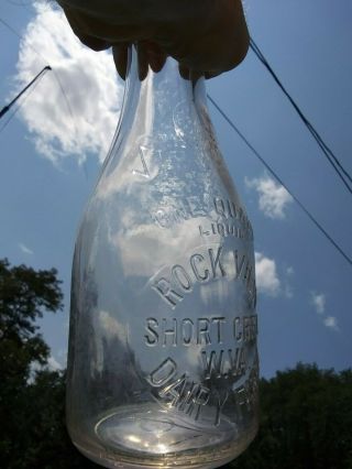 Shortcrick W.  Va.  Rock View dairy farm quart milk bottle west Virginia 2