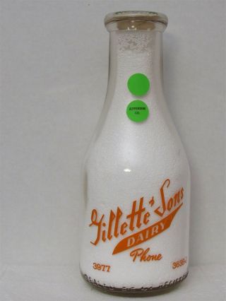 Trpq Milk Bottle Gillette & Sons Dairy Farm Watertown Ny Jefferson County Rare
