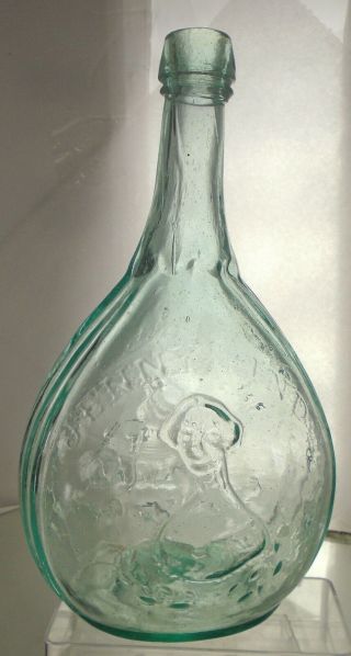 Gi - 107 Jenny Lind / Fislerville Glass Historic Whiskey Calabash Flask.