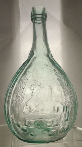 GI - 107 JENNY LIND / FISLERVILLE GLASS HISTORIC WHISKEY CALABASH FLASK. 3