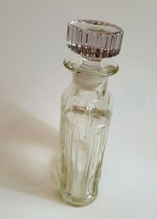 Vintage Heavy Glass Liquor Decanter Alcohol Barware Rye Whiskey Bottle 2