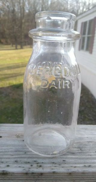 Vintage Rare Milk Bottle Bergdoll Dairy Milk Boothwyn Pa