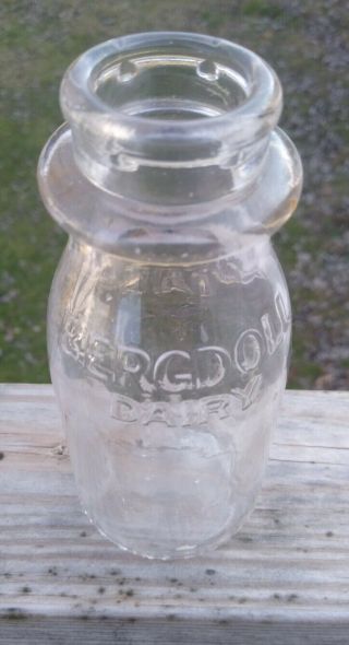 Vintage RARE milk bottle BERGDOLL DAIRY Milk Boothwyn PA 2