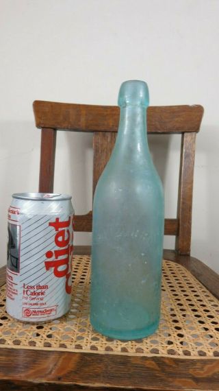 Pretty Frosted Over Large Seitz Bros Blob Top Bottle Easton Pa