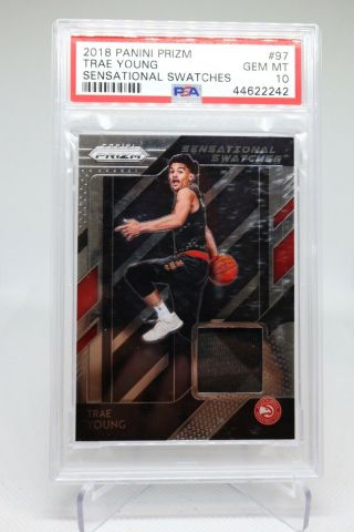 2018 Panini Prizm Trae Young Sensational Swatches Rookie Year Psa 10 97 Pop 53