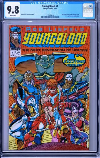 Youngblood 1 Cgc 9.  8 White Pages (1992) Rob Liefeld Image Nm,  Flip Book 2 Cards