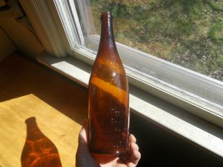 Red Top Rye (emb Toy Top) Westheimer & Sons 3 Cities 1890s Amber Whiskey Bottle