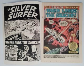 1968 Marvel Comics Book Silver Surfer 2 When Lands The Saucer 1st App Badoon 2