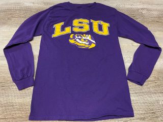 Lsu Louisiana State University Tigers Long Sleeve T - Shirt Men’s Sz Small Purple