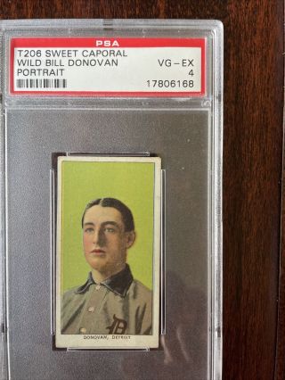 1911 T206 Wild Bill Donovan Portrait - Psa 4 Sweet Caporal 350/30.  C Description.