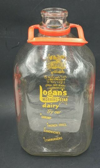 Logans Morningstar Dairy 1 Gallon Glass Milk Jug