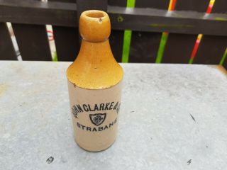 Late 19th Century John Clarke & Co Strabane Ginger Beer Earthenware Bottle