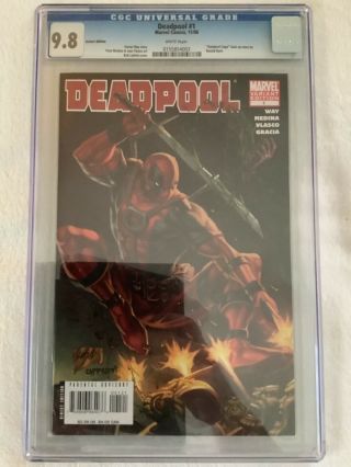 Deadpool 1 Cgc 9.  8 Rob Liefeld Variant Cover Marvel 2008 Htf Skrulls Mcu