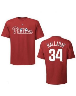 Roy Halladay Philadelphia Phillies Majestic Red 34 Adult Men 