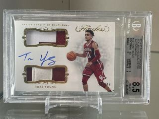 2019 - 20 Trae Young Flawless Collegiate Dual Patch Auto 23/25 Bgs 8.  5 Auto 10