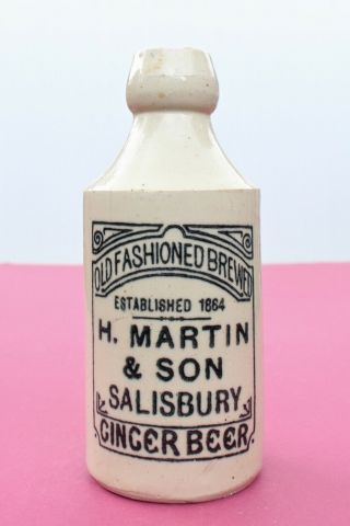 Vintage C1900s H.  Martin & Son Salisbury Wiltshire Stone Ginger Beer Bottle