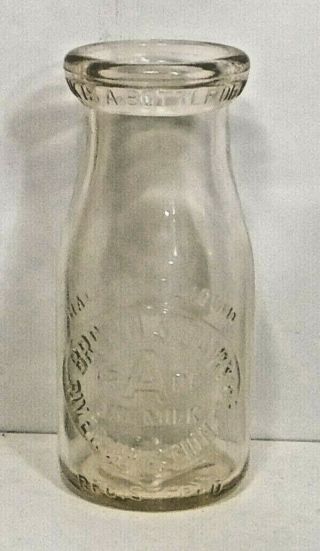 Rare Florida 1/2 Pint Milk Bottle - Brown 