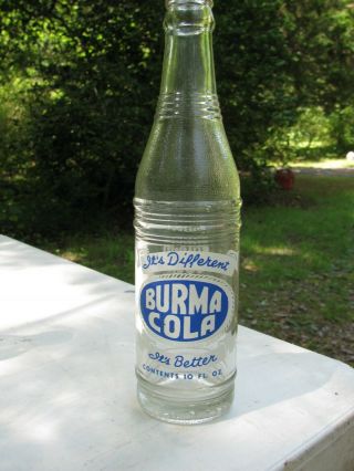 Acl Burma Cola Soda Bottle Birmingham - Decatur - Alabama Rare Ala