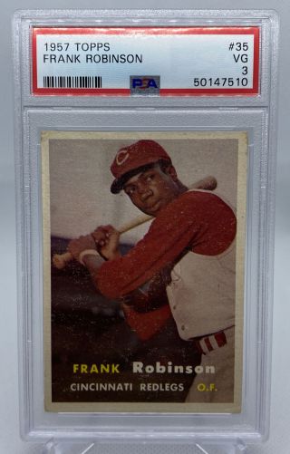 Frank Robinson Rc 1957 Topps Baseball Rookie Card 35 Psa 3 Vg Reds Hof