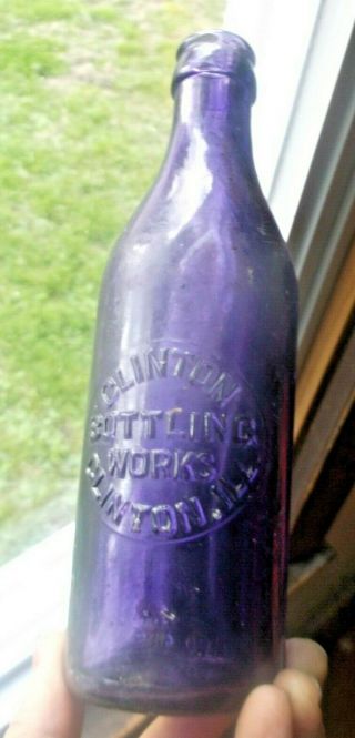 Purple Crown Soda Clinton Bottling Clinton,  Il 1910 