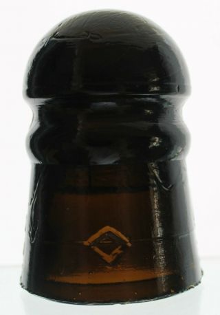 Root Beer Amber Cd 102 Diamond Glass Insulator