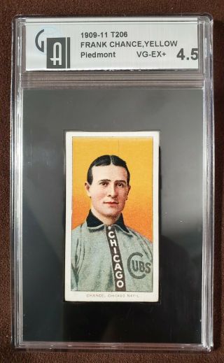 1909 - 11 T206 Frank Chance Yellow Portrait Gai 4.  5 - Cubs Hof 