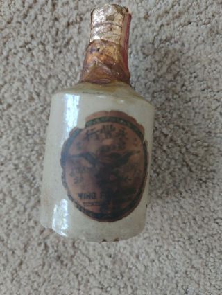 Antique Chinese Wing Fung Hong China Empty Liquor Crock Bottle