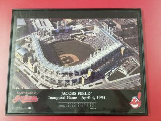 1994 Cleveland Indians Inaugural Game Poster Framed