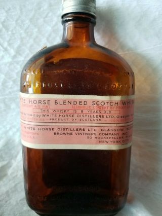Vintage White Horse Cellar Blended Scotch Whiskey Recipe Bottle Empty 2