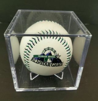 1998 Colorado Rockies All - Star Game Baseball Green Purple Stitch Hershey 