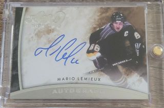 2015 Leaf Q Silver Mario Lemieux On Card Autograph Auto Pittsburgh Penguins