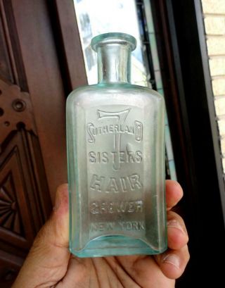 Sutherland 7 Sisters Hair Grower Bottle York Ny Late 1800’s