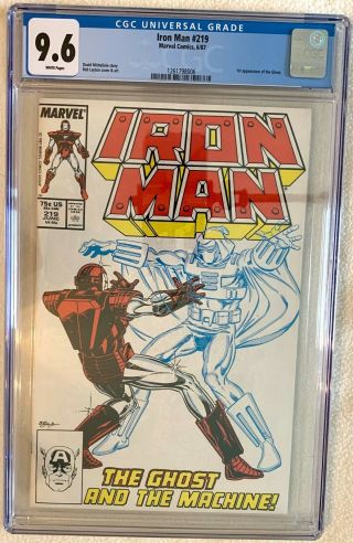 Iron Man 219 Cgc 9.  6 White Pages - 1st Appearance Ghost - Mcu