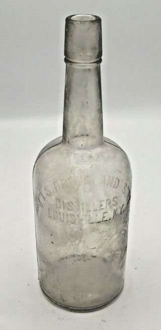 J.  T.  S.  Brown And Sons Distillers Louisville,  K.  Y.  Antique Whiskey Bottle 1890