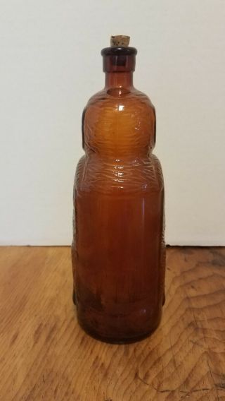 1930 ' s Old SOL Figural Elephant Bleach Bottle Amber Brown Glass 8 1/2 