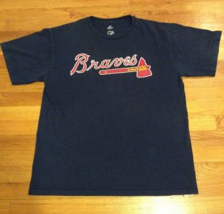 1990’s Braves 4 - Majestic Baseball Tee - Shirt Size Large -