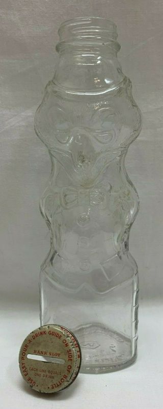 Vintage U - Bet Flavored Juice Double Sided Fox Glass Bottle Bank