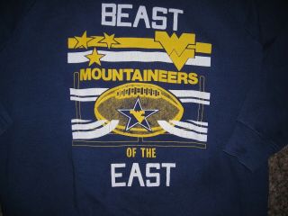 Ncaa West Virginia Mountaineers,  Vintage Team Sweatshirt,  " Beast Of The East ",  Xl