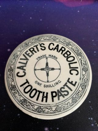 Black And White Pot Lid Calverts Carbolic Tooth Paste 68 Mm Dia