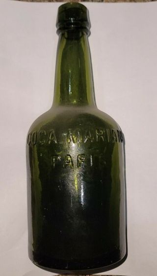 Vintage 1890 Coca Mariani Paris France Cocaine Wine Tonic Glass Bottle