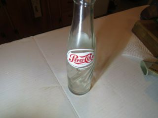 Vintage Foreign Pepsi Cola Soda Clear Glass Bottle Spiral 236 Ml.  Country?