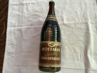 1950 Hoffman Sarsaparilla Vintage Full Quart Paper Label Bottle,  Newark,  N.  J.