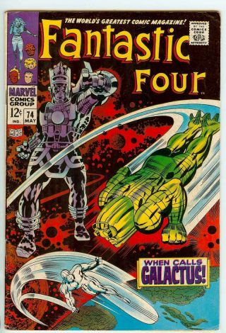 Fantastic Four 74 5.  0 // Jack Kirby,  Joe Sinnott Cover Marvel Comics 1968